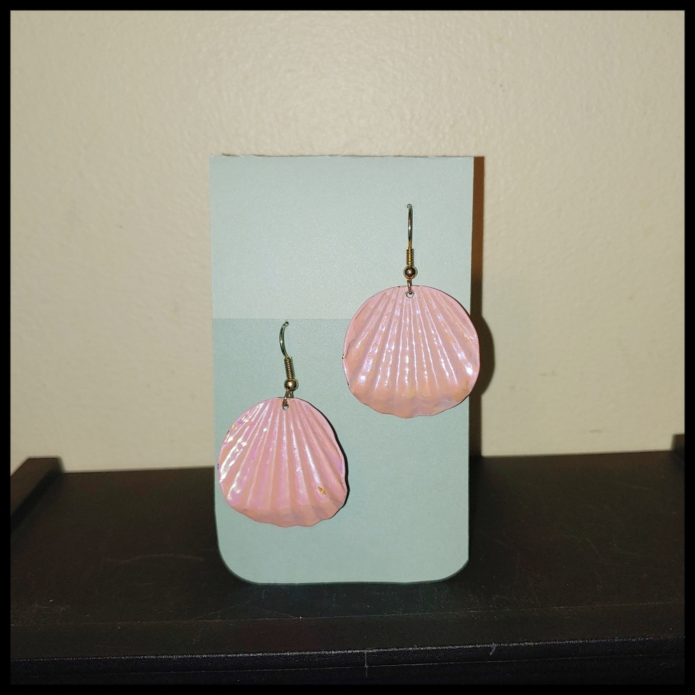 Light Pink Fan Shaped Earrings
